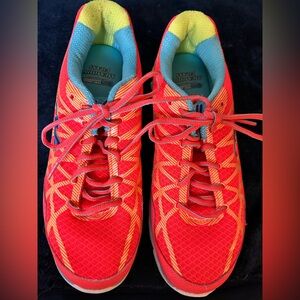 Fila Red Athletic Shoes with Blue and Yellow Linings